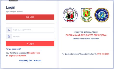 https //feo.pnp-csg.org/|Update your account to the new FEO Online System.